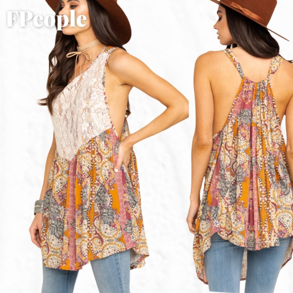 NWT Free People Boho Tunic Count Me In Trapeze